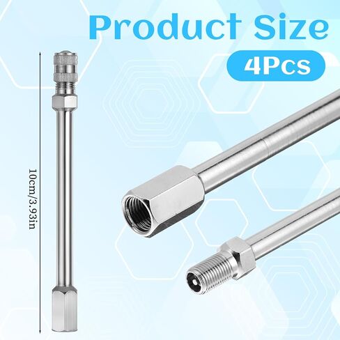 4 PCS صمام تمديد الجذعية ، 4inch 100 مم صمام الإطارات صمام الإطارات امتداد ، صمام العجلة امتداد القضيب قبعات الجذعية لسيارات الشاحنات الدراجات النارية RV. in Kuwait