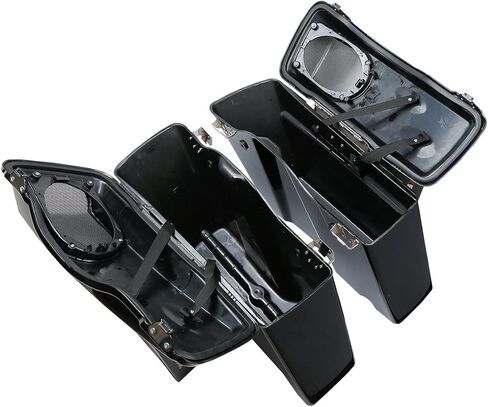 Vivid Black Hard Saddlebag w/5 x 7 inch speaker Lids (Speakers Included) For 1993-2013 Harley Davidson Touring Road Glide FLTRX Electra Glide FLHT Road King FLHR Street Glide FLHX models in Kuwait