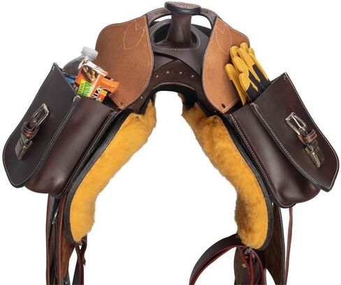 Schneiders Tooled Leather Trail Horn Bag | Durable Hand-Tooled Argentine Leather | Convenient Trail Storage for Essentials | Perfect for Western Saddles in Saudi Arabia