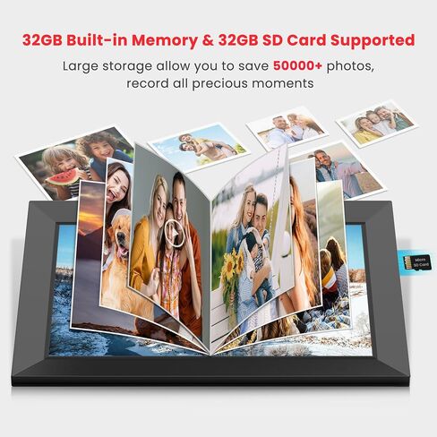 Frameo Wifi Digital Picture Frame, Smart Cloud Electronic Photo Frame with 10.1 Inch HD IPS Touch Screen 32GB Storage Auto Rotate Wall Mountable Share Photos/Videos from Phone Anytime Anywhere in Saudi Arabia