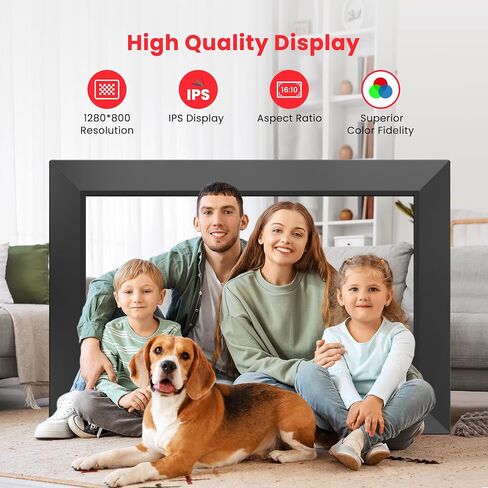 Frameo Wifi Digital Picture Frame, Smart Cloud Electronic Photo Frame with 10.1 Inch HD IPS Touch Screen 32GB Storage Auto Rotate Wall Mountable Share Photos/Videos from Phone Anytime Anywhere in Saudi Arabia