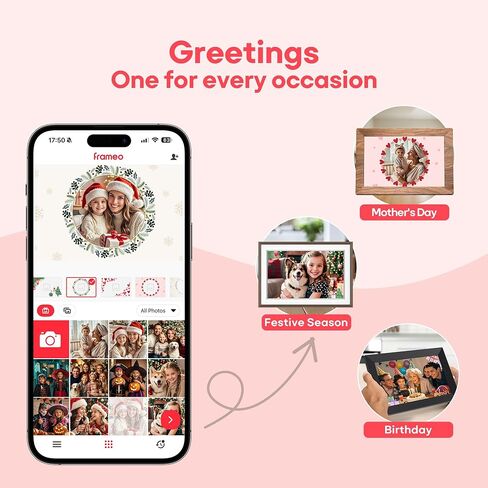 Frameo Wifi Digital Picture Frame, Smart Cloud Electronic Photo Frame with 10.1 Inch HD IPS Touch Screen 32GB Storage Auto Rotate Wall Mountable Share Photos/Videos from Phone Anytime Anywhere in Saudi Arabia
