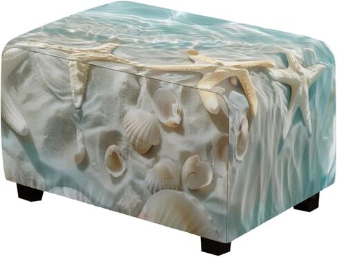 الغطاء العثماني المستطيل الفراشة القابل للغسل القابل للإزالة القابل للإزالة العثمانيين العثمانيين 33x30x15 بوصة نموذج ملائمة أغطية حامي مرنة لأثاث تخزين البراز القابل للطي in Kuwait