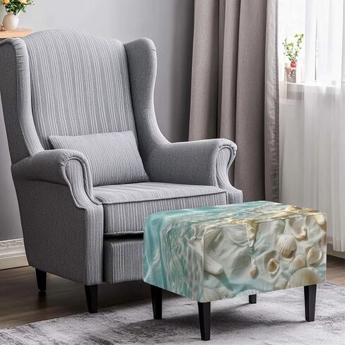 الغطاء العثماني المستطيل الفراشة القابل للغسل القابل للإزالة القابل للإزالة العثمانيين العثمانيين 33x30x15 بوصة نموذج ملائمة أغطية حامي مرنة لأثاث تخزين البراز القابل للطي in Kuwait