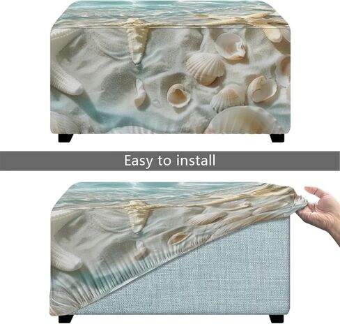 الغطاء العثماني المستطيل الفراشة القابل للغسل القابل للإزالة القابل للإزالة العثمانيين العثمانيين 33x30x15 بوصة نموذج ملائمة أغطية حامي مرنة لأثاث تخزين البراز القابل للطي in Kuwait