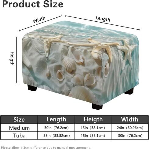 الغطاء العثماني المستطيل الفراشة القابل للغسل القابل للإزالة القابل للإزالة العثمانيين العثمانيين 33x30x15 بوصة نموذج ملائمة أغطية حامي مرنة لأثاث تخزين البراز القابل للطي in Kuwait
