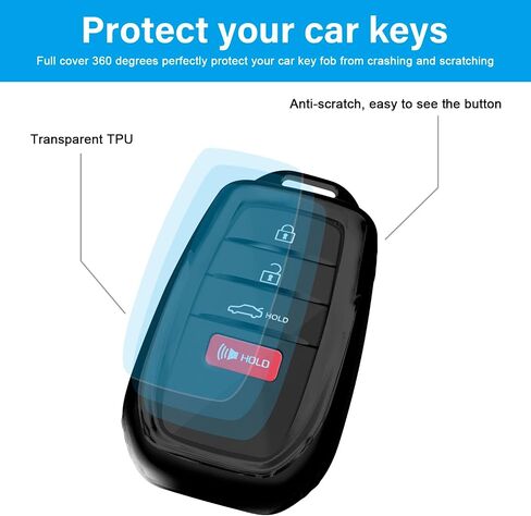 لتغطية Toyota Key Fob for 2025 Camry 2020-2025 RAV4 2019-2025 LAND CRARISER KEY Shell Case for 2021-2025 SIENNA VENZA HILUX GRAND HIVELANDER TUNDRA COROLLA BZ4X PRIUS (Black ، 1PC) in Kuwait