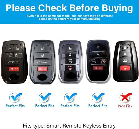 for Toyota Key Fob Cover for 2025 Camry 2020-2025 Rav4 2019-2025 Land Cruiser Key Shell Case for 2021-2025 Sienna Venza Hilux Grand Highlander Tundra Corolla bZ4X Prius (Black, 1PC) in Saudi Arabia