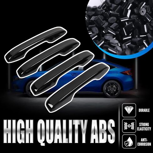 4Pcs Door Handle Cover Trim Exterior Side Door Handle Protector Cover Anti-Scratch Decoration Accessories for Nissan for Altima 2013-2018, Glossy Black in Kuwait