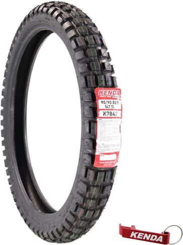 Kenda Big Block (K784) 130/80B17 الإطارات الخلفية للدراجات النارية ، ودراجات الأوساخ ، ودراجات المدينة - أداء على الطرق الوعرة وأداء الشارع مع Keychain 130x80x17 in Saudi Arabia