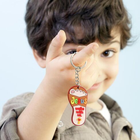 24 Pcs Back to School Christian Gifts for Kids Jesus Lights The Way Keychains Christian Religious Cross Key Chains for Sunday School Art Party Decoration Vbs Church Activities Birthday Gift in Saudi Arabia