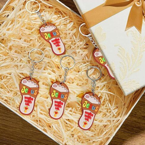 24 Pcs Back to School Christian Gifts for Kids Jesus Lights The Way Keychains Christian Religious Cross Key Chains for Sunday School Art Party Decoration Vbs Church Activities Birthday Gift in Saudi Arabia