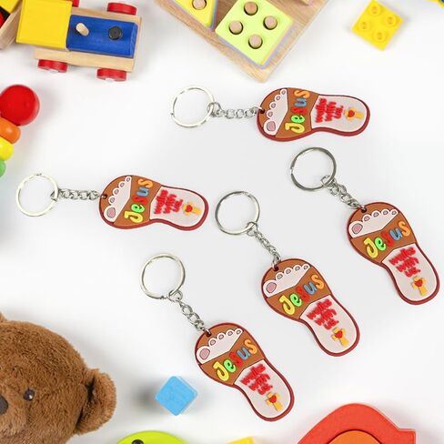 24 Pcs Back to School Christian Gifts for Kids Jesus Lights The Way Keychains Christian Religious Cross Key Chains for Sunday School Art Party Decoration Vbs Church Activities Birthday Gift in Saudi Arabia