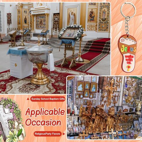 24 Pcs Back to School Christian Gifts for Kids Jesus Lights The Way Keychains Christian Religious Cross Key Chains for Sunday School Art Party Decoration Vbs Church Activities Birthday Gift in Saudi Arabia