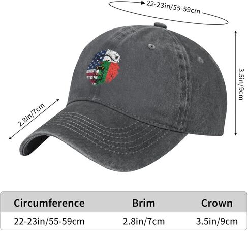 Malagasy USA Flag Madagascar Lion Face Stylish Carbon-Colored Water-Resistant Denim Cowboy Hat Outdoor Adventures All Seasons9 in Saudi Arabia
