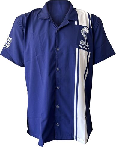 Carroll Shelby® Cobra Stripe Camp Shirt - Cuban, Cabana Style Button-Up Shirt in Saudi Arabia