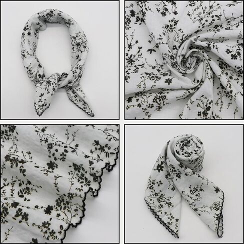 Cotton Bandanas for Women and Girls, Floral Head Scarf 21" x 21" Women's Headbands for Beach Camping Daily Party Work in Kuwait