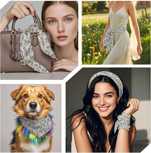 Cotton Bandanas for Women and Girls, Floral Head Scarf 21" x 21" Women's Headbands for Beach Camping Daily Party Work in Kuwait