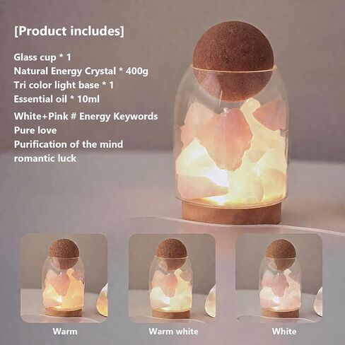 Decor stone & Glass Bott Decor-ناشر رائحة طبيعية مع حجر مسامي ، زخرفة مستوحاة من Zen لغرفة النوم أو المكتب ، 3 أنماط (وردي ، زيت أساسي 10 مل اللافندر) in Saudi Arabia