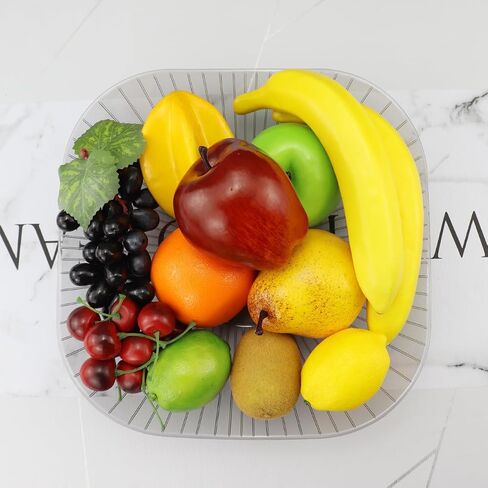 21 Pcs Simulation Fruits Mixed Set Lifelike Artificial Grape Fake Apple Lemon Banana for Home Decor Photography Sketch Props in Saudi Arabia
