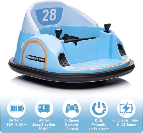 12V Ride On Bumper Car for Kids Ride on Toy Gifts Toddlers Electric Bumping Car with Remote Control, Battery Display, 360 Degree Spin, LED Lights, Music, Pink in Kuwait