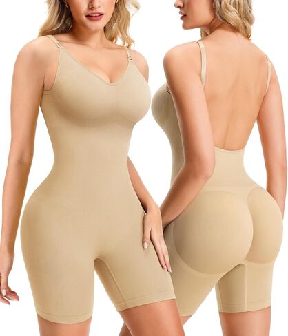 Backless Shapewear Bodysuits For Women Tummy Control Seamless Faja Body Shaper Slimming Full Body Suits in Saudi Arabia