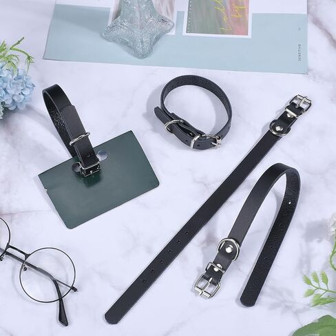 GORGECRAFT 4PCS Cowhide Stirrup Straps with Metal Buckle 12 Inch Adjustable Leather Bike Basket Front Handlebar Storage Straps ID Card Hanging Accessory for Adult Dog Pet Travel Luggage Suitcase Black in Saudi Arabia