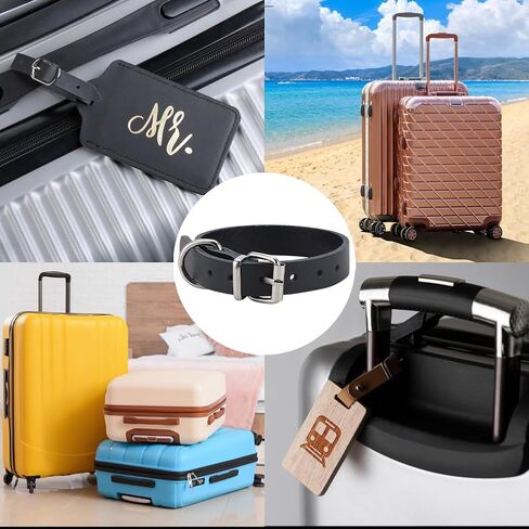 GORGECRAFT 4PCS Cowhide Stirrup Straps with Metal Buckle 12 Inch Adjustable Leather Bike Basket Front Handlebar Storage Straps ID Card Hanging Accessory for Adult Dog Pet Travel Luggage Suitcase Black in Saudi Arabia