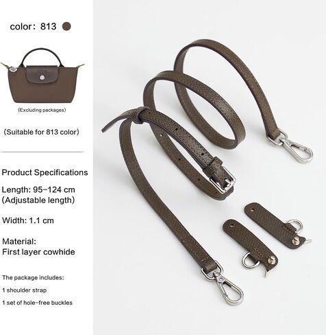 Upgraded Leather Purse Straps for Longchamp Mini Bag Conversion Kit, Bag Shoulder Strap Replacement Crossbody (Earth color, Mini) in Kuwait