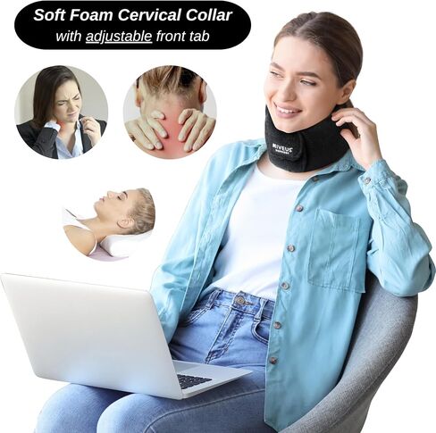 Neck Brace for Sleeping - Neck Support, Cervical Collar, Adjustable, Neck Traction Device, Comfortable and Supportive for Day and Night - 4 Inch in Saudi Arabia