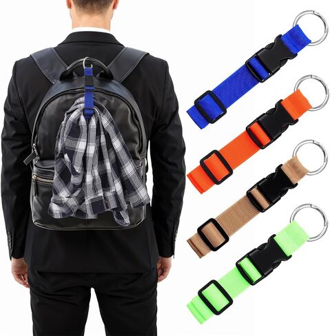 Add a Bag Luggage Straps, 4pcs Jacket Gripper Adjustable Luggage Hooks Holder Suitcase Belt Straps Carrying Clips with Luggage Connector and Hook Travel Accessories for Carry Your Extra Bags in Kuwait