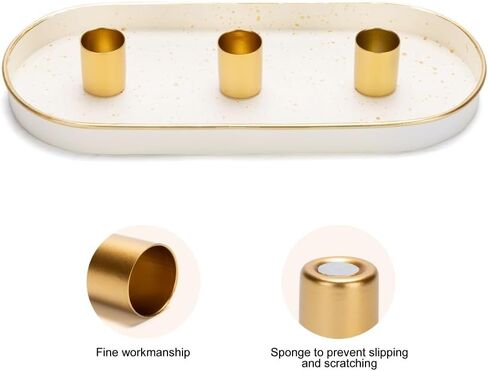 Candlesticks Metal Candle Holder Tray with 4 Magnetic Candlestick Holders Macaron Pillar Candleholders,Candlesticks are Decorated As Wedding, Banquet, Party in Kuwait