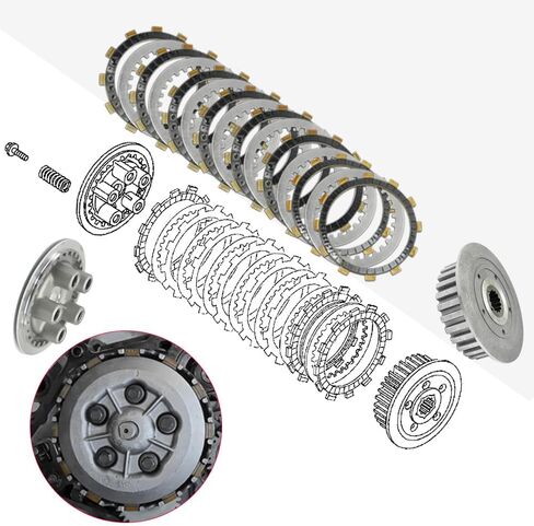 Clutch Kit & Complete Gasket Compatible with Yamaha Raptor 660 660R YFM660R 2001 2002 2003 2004 2005 OEM# 4PT-16371-00-00 3YF-16351-00-00 in Saudi Arabia