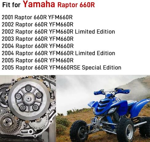 Clutch Kit & Complete Gasket Compatible with Yamaha Raptor 660 660R YFM660R 2001 2002 2003 2004 2005 OEM# 4PT-16371-00-00 3YF-16351-00-00 in Saudi Arabia