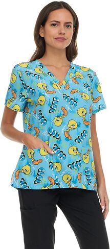 Womens Scrubs - Looney Tunes Tweety, Tom & Jerry Medical Top (S-XXL) in Saudi Arabia