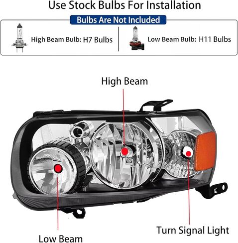 Pair Headlights Assembly DOT Approved For 2008-2012 Ford Escape Limited XLS XLT SUV Replacement Headlamps Driver and Psaaenger Side Chrome Housing Amber Side in Kuwait