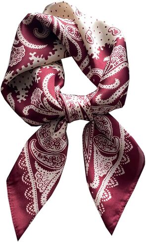 GUZOSJO Square Silk Feeling Scarf Medium Satin Hair Scarf Bracelet Gift For Women 27.5 × 27.5 inches in Kuwait