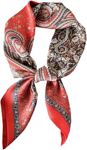 GUZOSJO Square Silk Feeling Scarf Medium Satin Hair Scarf Bracelet Gift For Women 27.5 × 27.5 inches in Kuwait