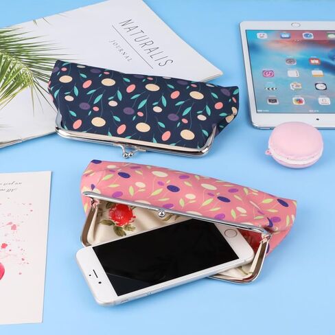 Oyachic 2 حزم محفظة عملة للنساء حقيبة محفظة مع النساء مع حامل Clasp Coin Coin Change Pouch Buck Bucklut Coin Coin Bag (Blue+Pink) in Saudi Arabia