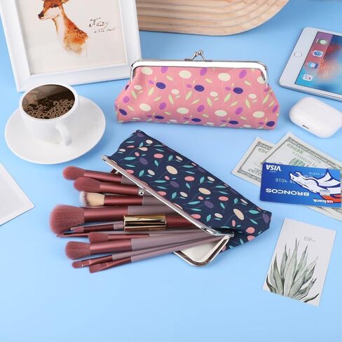 Oyachic 2 حزم محفظة عملة للنساء حقيبة محفظة مع النساء مع حامل Clasp Coin Coin Change Pouch Buck Bucklut Coin Coin Bag (Blue+Pink) in Saudi Arabia