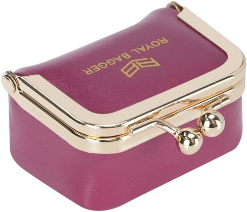 Small Size, Retro Genuine Leather Mini Kiss Lock Coin Purse – Women's Jewelry Box for Earrings, Rings & More 3894 (Rose) in Saudi Arabia