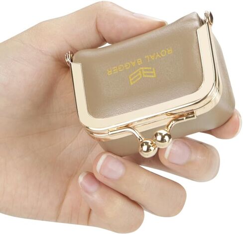 Small Size, Retro Genuine Leather Mini Kiss Lock Coin Purse – Women's Jewelry Box for Earrings, Rings & More 3894 (Rose) in Saudi Arabia