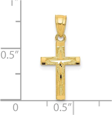 10K الذهب الأصفر الذهب الماس قلادة الصليب ، 20mm × 11mm in Saudi Arabia