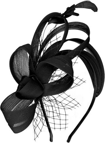 القبعات المذهلة للنساء 2025 Fascinator عقال الشاي الحزب قبعة القبعات للكوكتيل ، الزفاف ، حفلة تنكرية in Kuwait