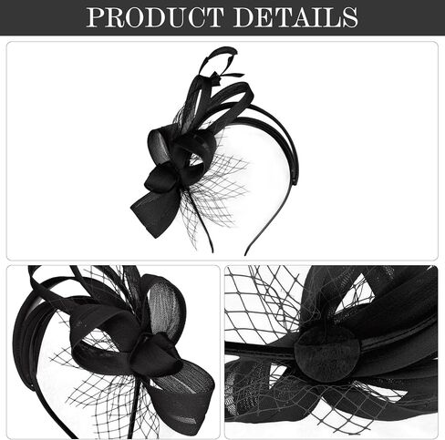 القبعات المذهلة للنساء 2025 Fascinator عقال الشاي الحزب قبعة القبعات للكوكتيل ، الزفاف ، حفلة تنكرية in Kuwait