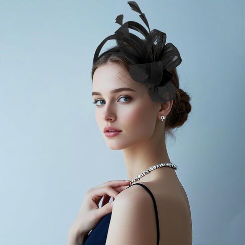 القبعات المذهلة للنساء 2025 Fascinator عقال الشاي الحزب قبعة القبعات للكوكتيل ، الزفاف ، حفلة تنكرية in Kuwait