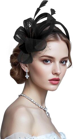 القبعات المذهلة للنساء 2025 Fascinator عقال الشاي الحزب قبعة القبعات للكوكتيل ، الزفاف ، حفلة تنكرية in Kuwait