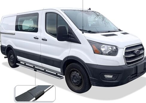APS Premium 6in Stainless Steel Black Running Boards Compatible with Ford Transit 2015-2025 Full Size Van 3-Door (Exclude 2022-2025 E-Transit) (Nerf Bars Side Steps Side Bars) in Saudi Arabia