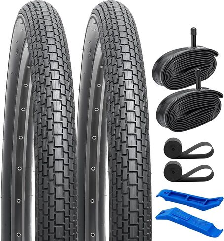 YUNSCM 2-PCS 26" Bike Tires 26 x 2.125/57-559 and 26" Bike Tubes Schrader Valve Compatible with 26x2.10 26x2.125 Bike Bicycle Tires and Tubes (Y-1145) in Saudi Arabia