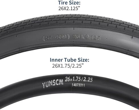 YUNSCM 2-PCS 26" Bike Tires 26 x 2.125/57-559 and 26" Bike Tubes Schrader Valve Compatible with 26x2.10 26x2.125 Bike Bicycle Tires and Tubes (Y-1145) in Saudi Arabia
